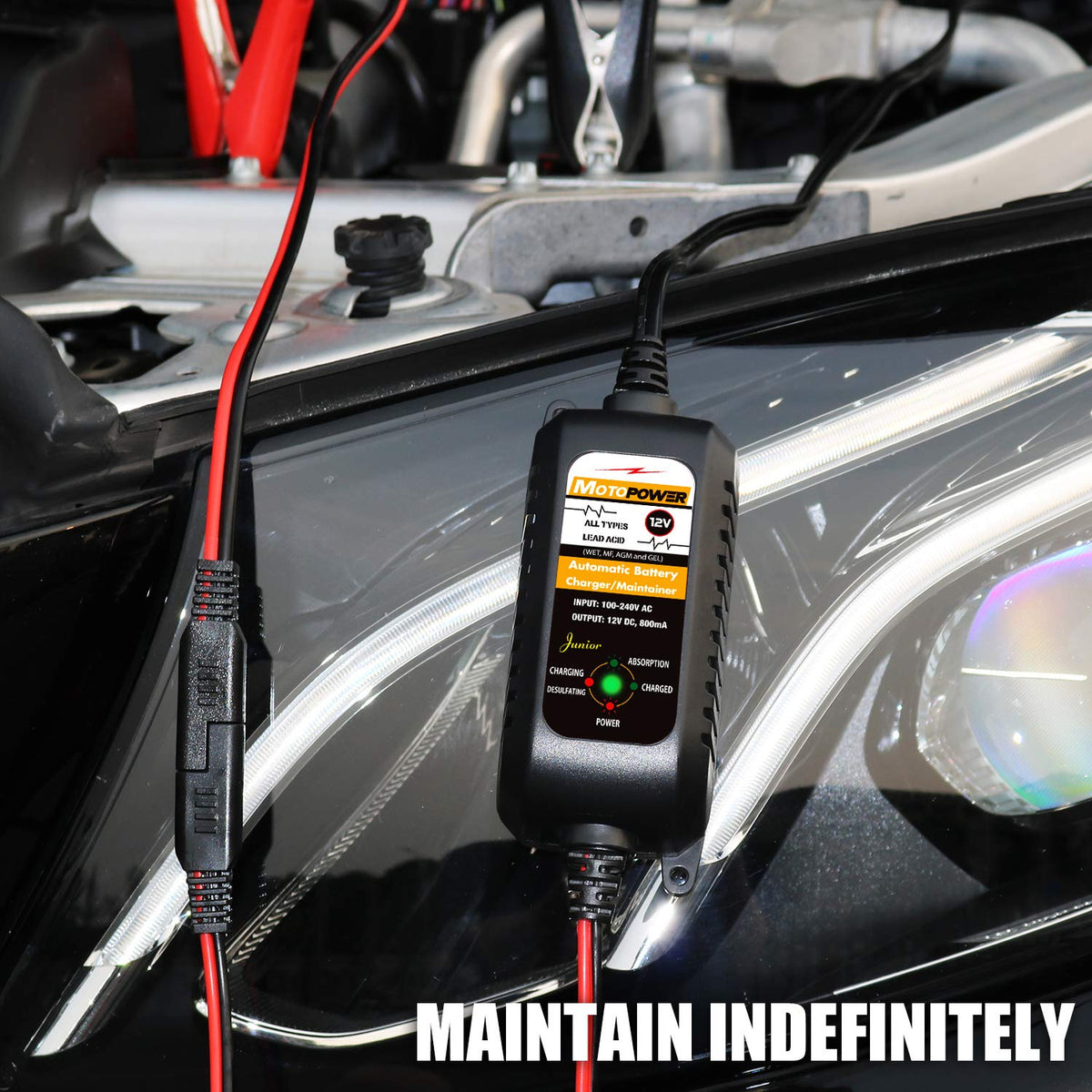 MOTOPOWER MP00205A 12V 800mA Battery Charger and Maintainer
