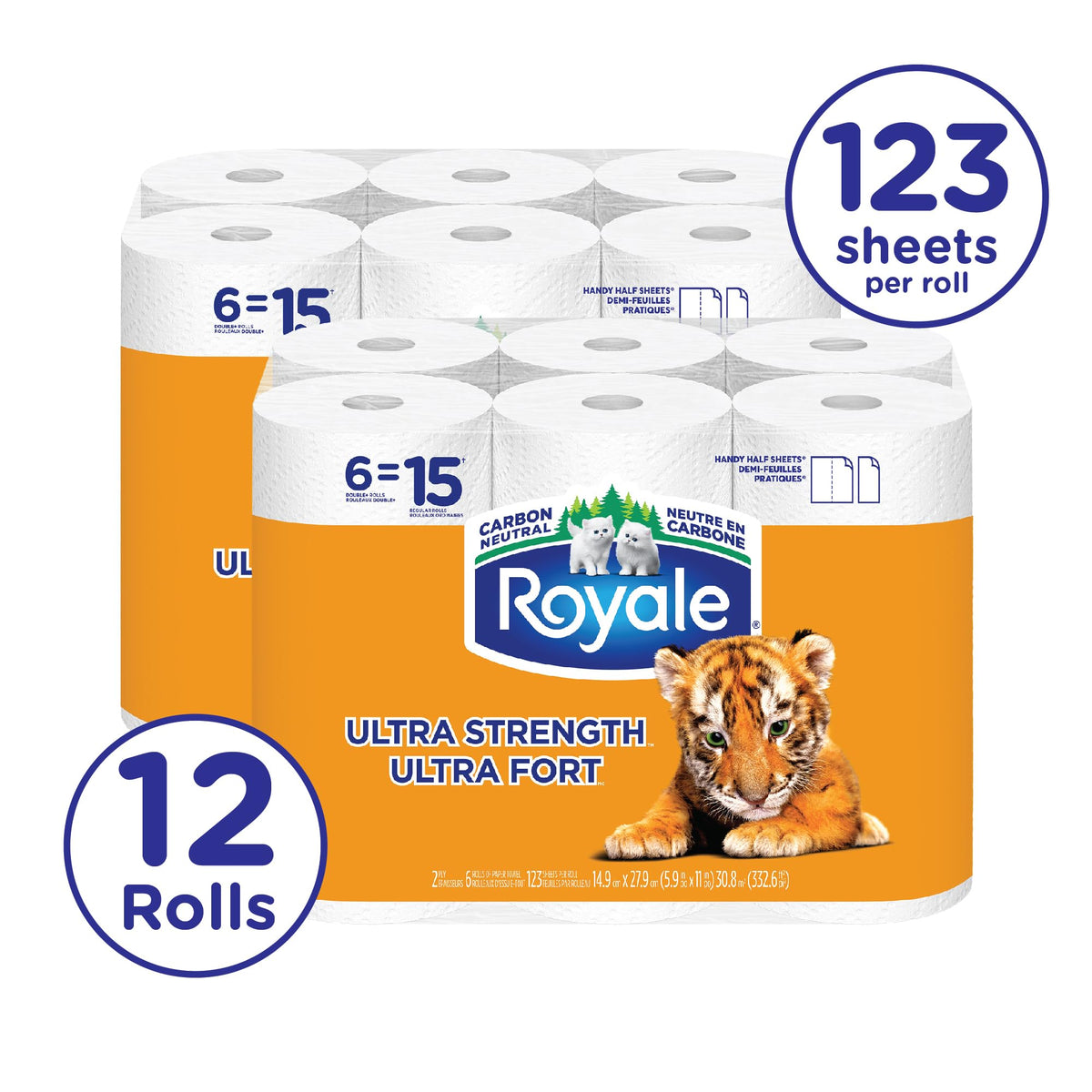 Royale Ultra Strength Paper Towels, 12 Rolls, 123 Sheets per Roll
