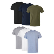 Hanes Men's Pocket Undershirt Pack, Crew Neck, Assorted, 6 Pack, XL