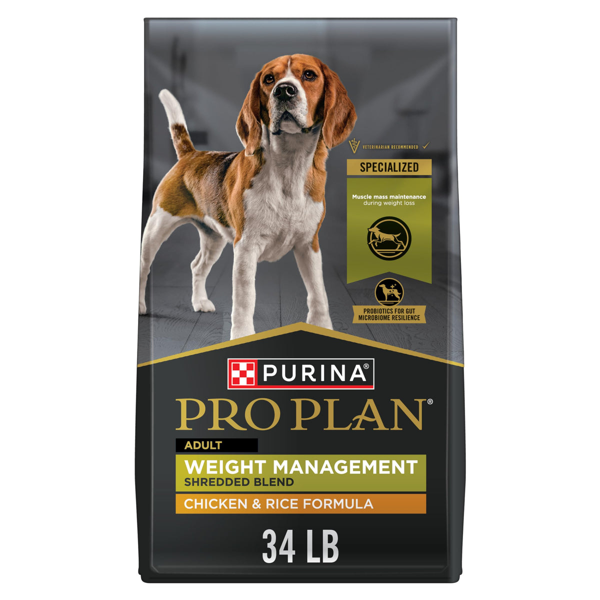 Purina Pro Plan Weight Management Dry Dog Food, Chicken, 15.4 kg