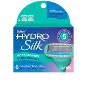 Schick Hydro Silk Sensitive Razor Refills for Women, 5-Blade, 4 Count