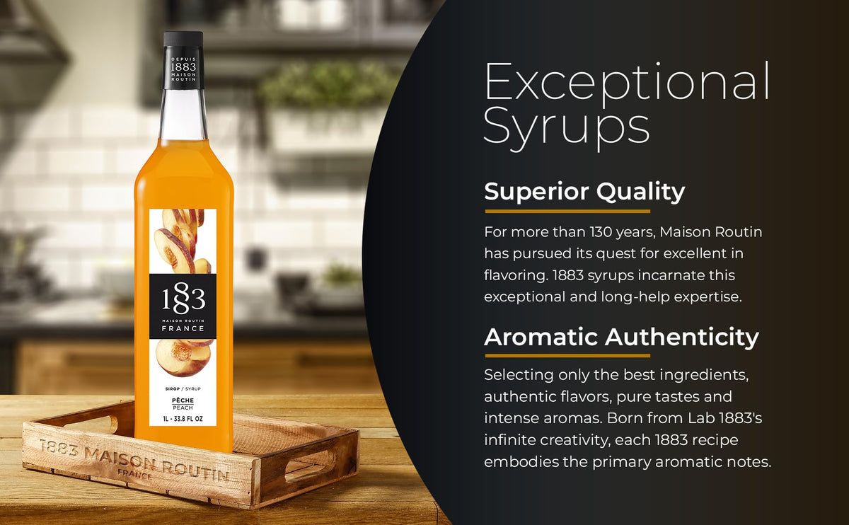 Maison Routin 1883 Peach Syrup, 1000 mL