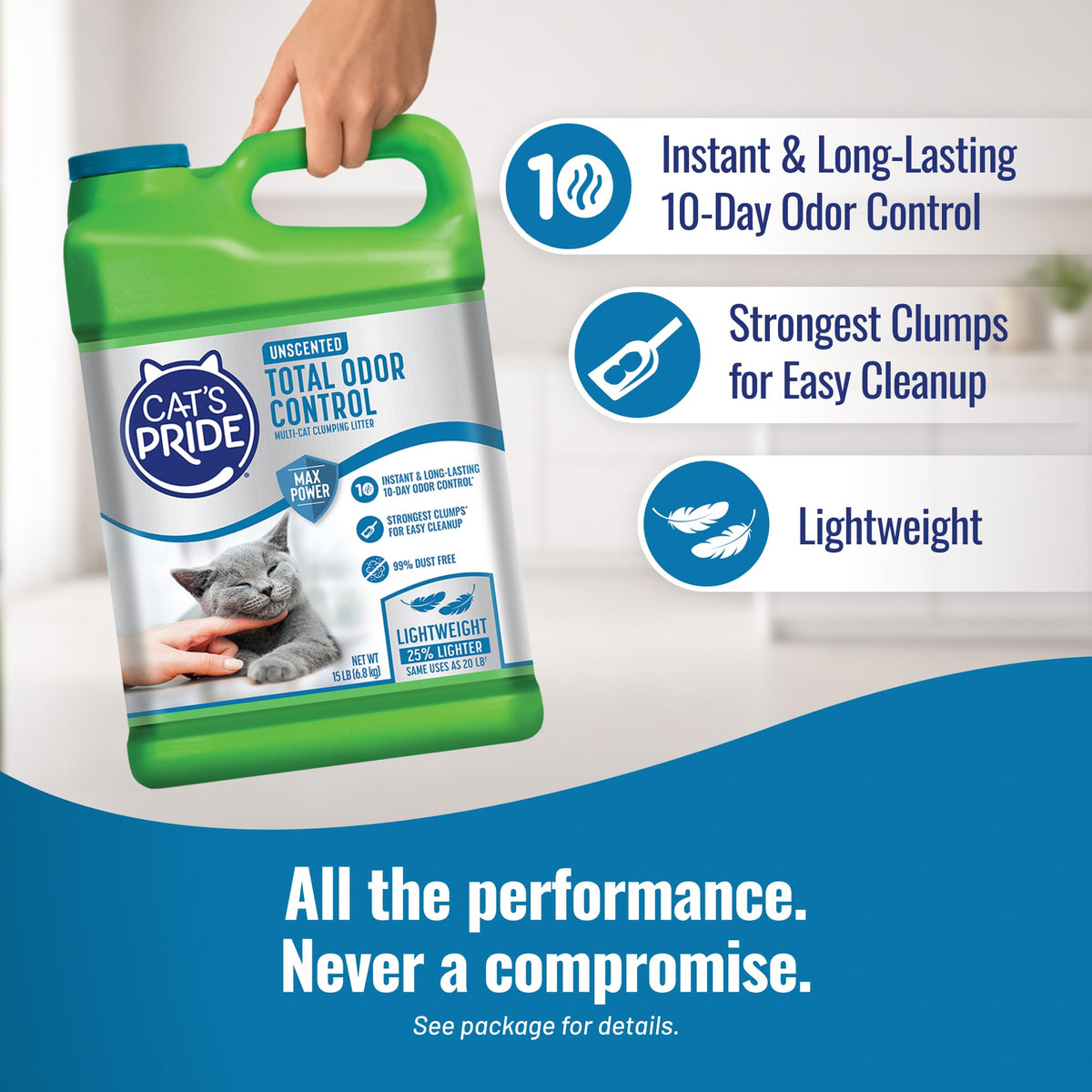 Cat's Pride Fresh and Light Premium Clumping Cat Litter, 15-Pound