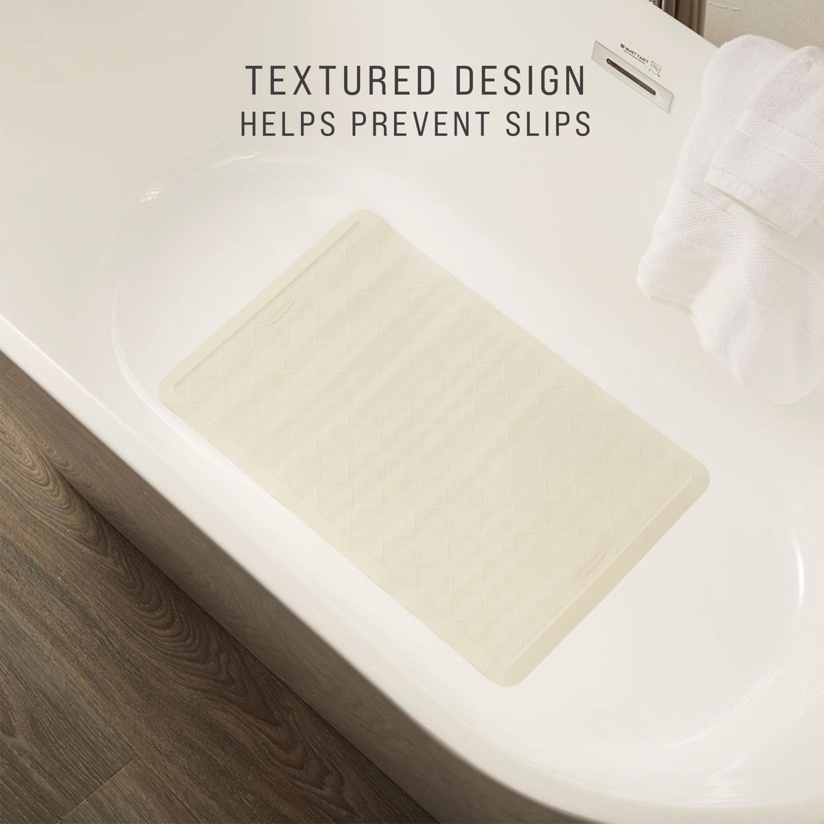 Rubbermaid Commercial Bath Tub & Shower Mat, Large, 28 x 16 in., White