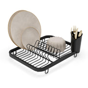 Umbra Sinkin Dish Drying Rack with Cutlery Holder, Standard, Black