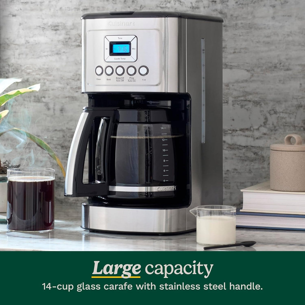 Cuisinart 14-Cup Programmable Coffee Maker, Stainless Steel, DCC-3200C