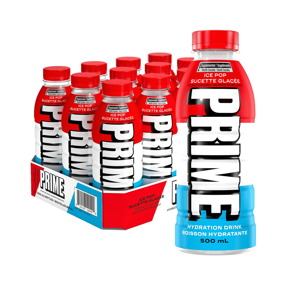 Prime Hydration Drink Ice Pop, 12 x 500 mL