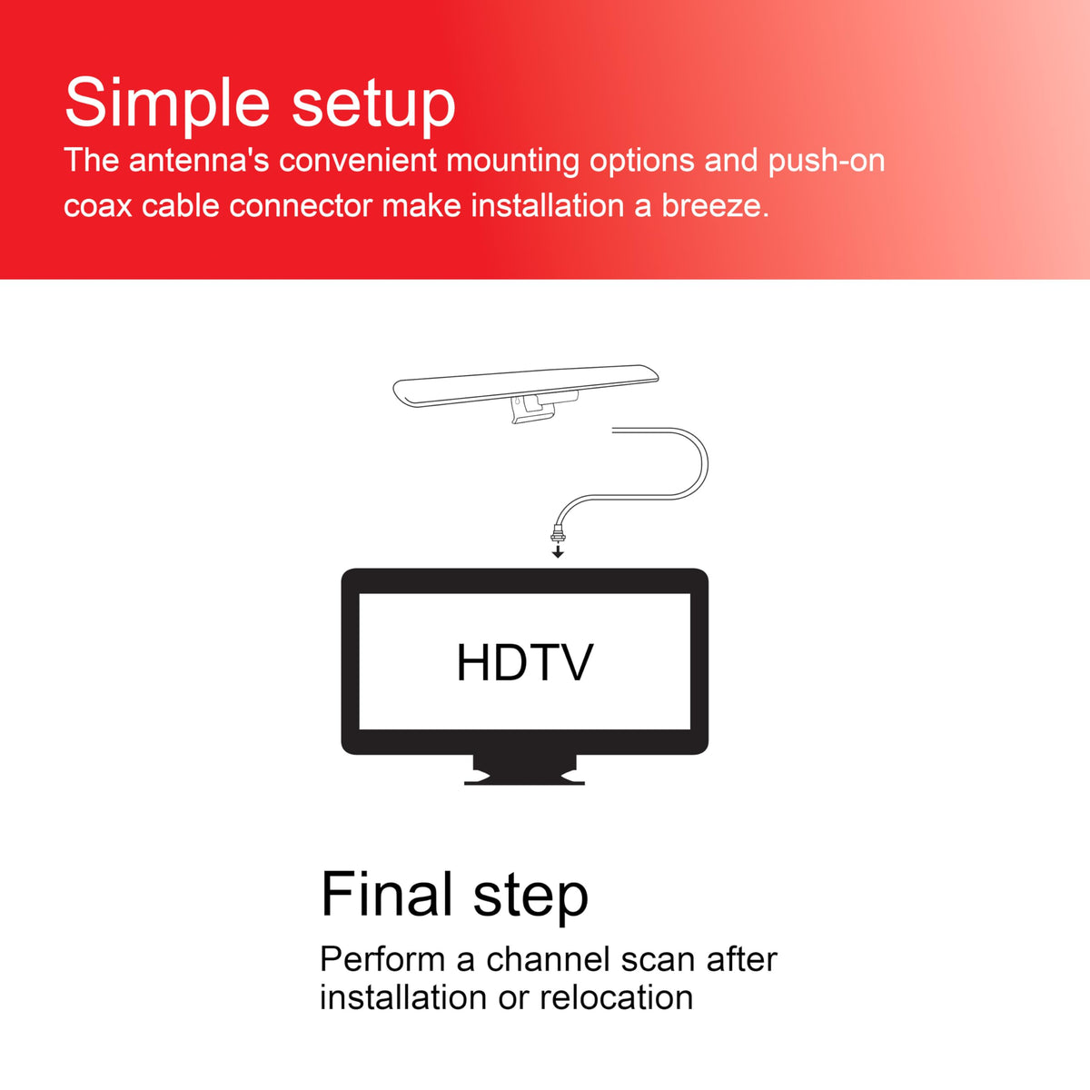 UltraPro Hover Indoor Digital TV Antenna, Black