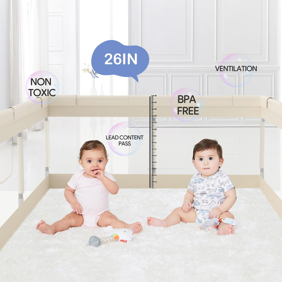 Fodoss Baby Playpen, 47" x 47"