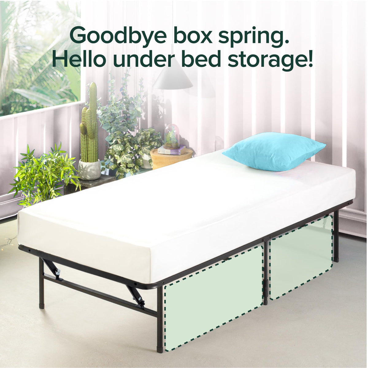 ZINUS SmartBase 14-Inch Metal Platform Bed Frame, Black, Twin