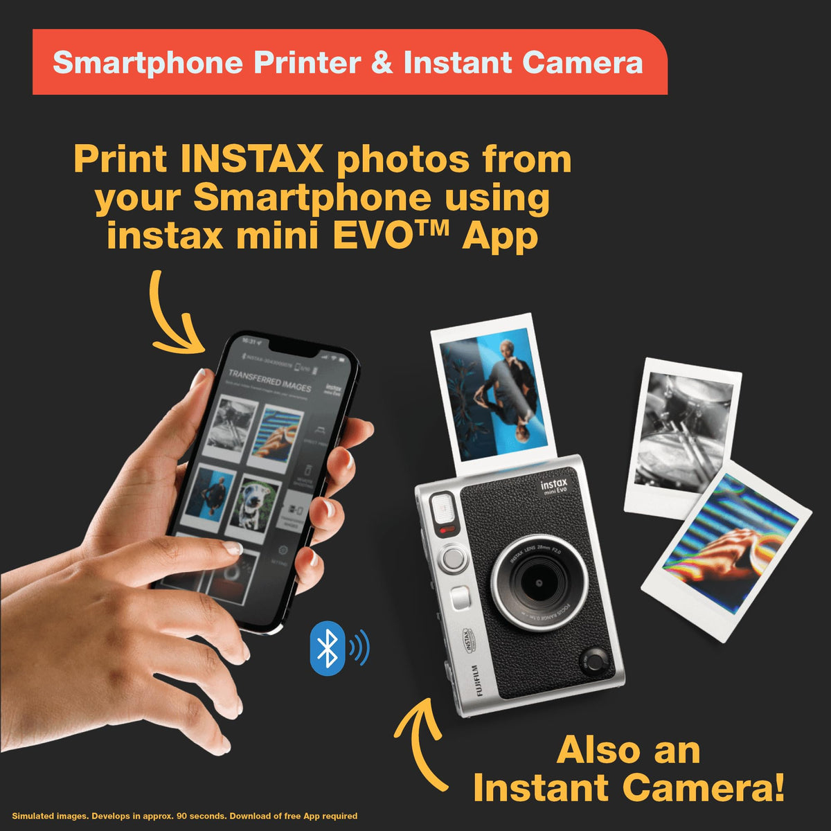 Fujifilm Instax Mini Evo Hybrid Instant Camera, Brown