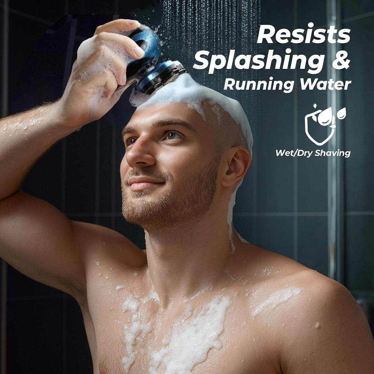 Xcdgiogw 7D Electric Head Shaver for Men, Wet and Dry, LED Display