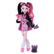 Monster High Draculaura Doll, Pink Bow Dress, with Pet Bat