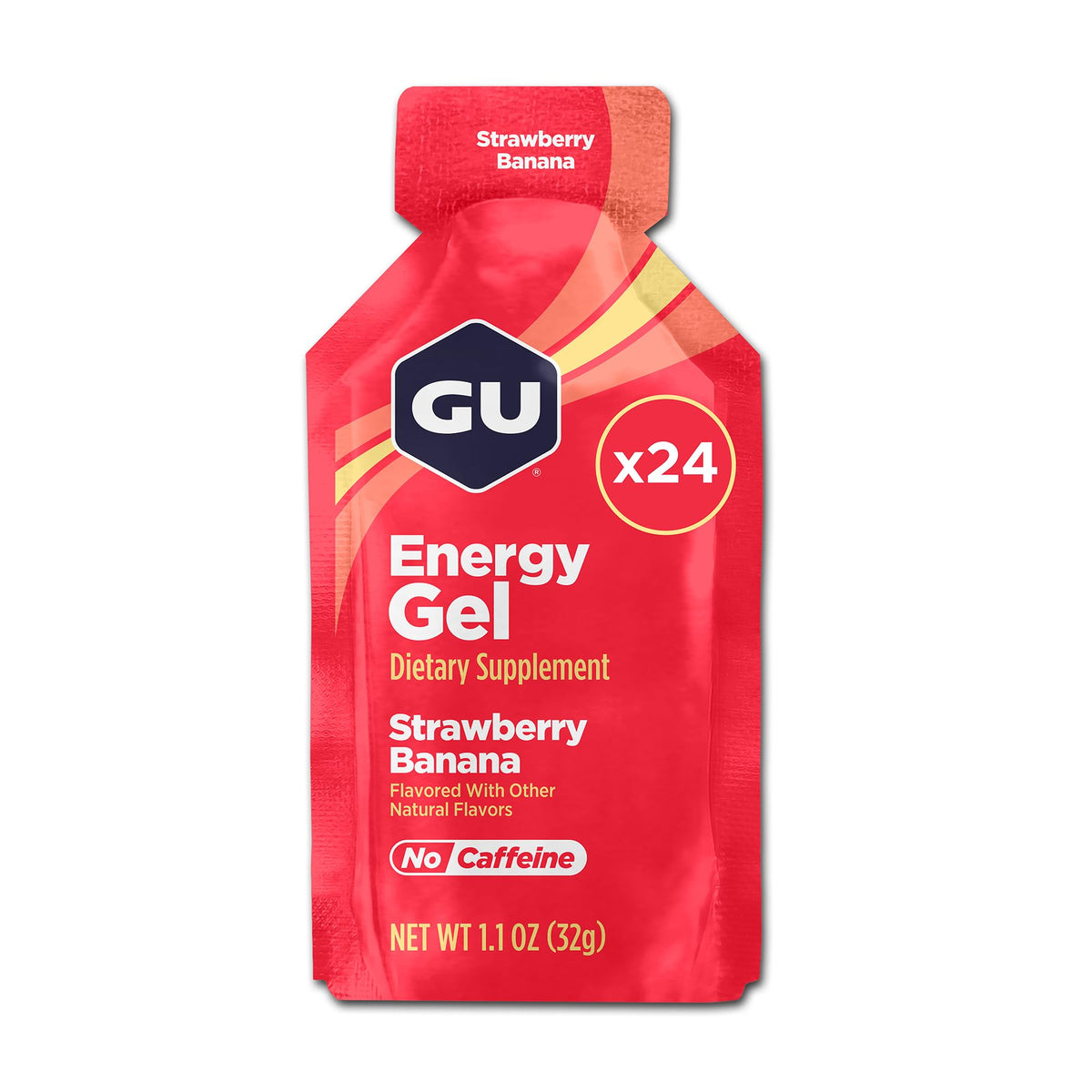 GU Energy Original Energy Gel, Strawberry Banana, 24 Count