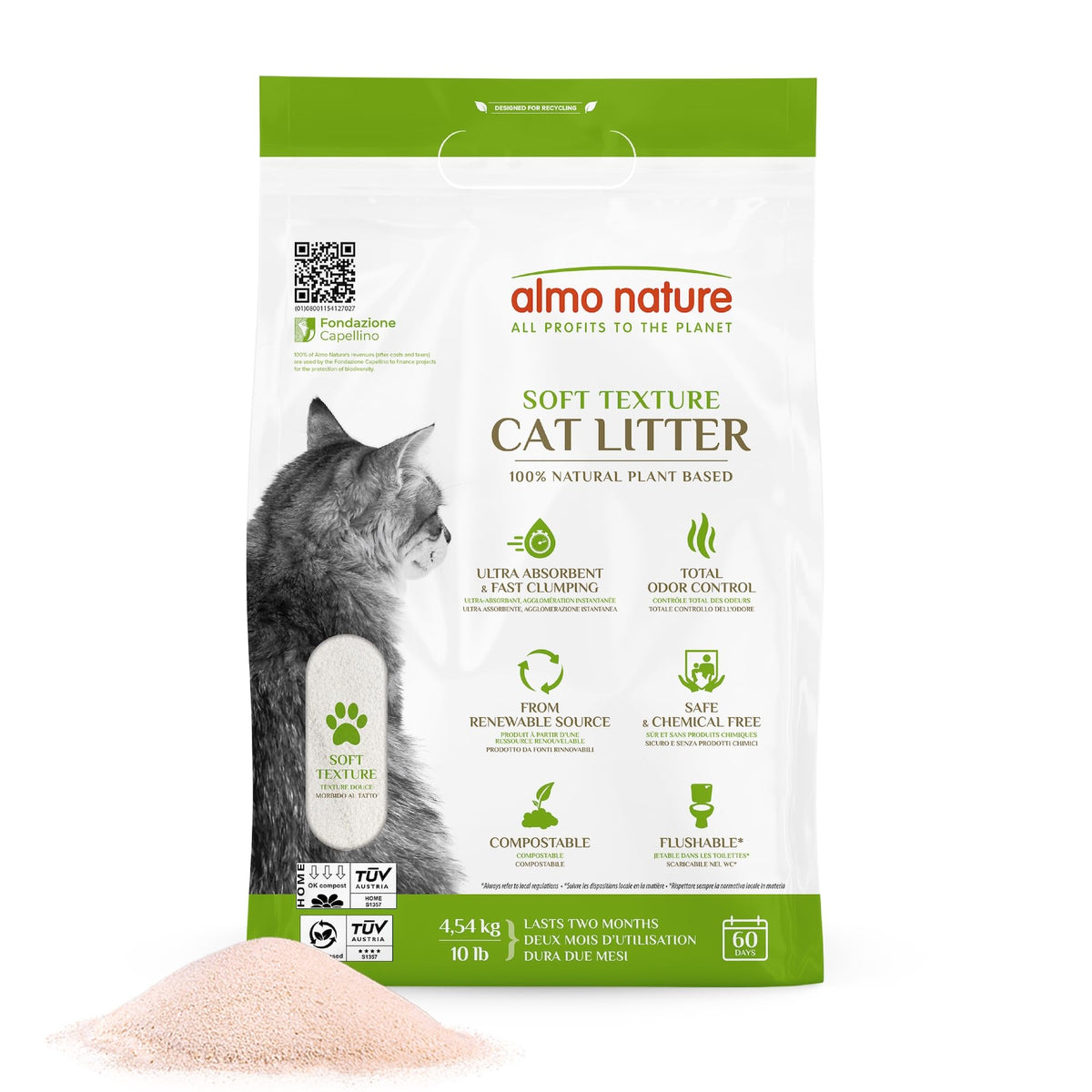 Almo Nature Natural Unscented Clumping Cat Litter, 10 lb
