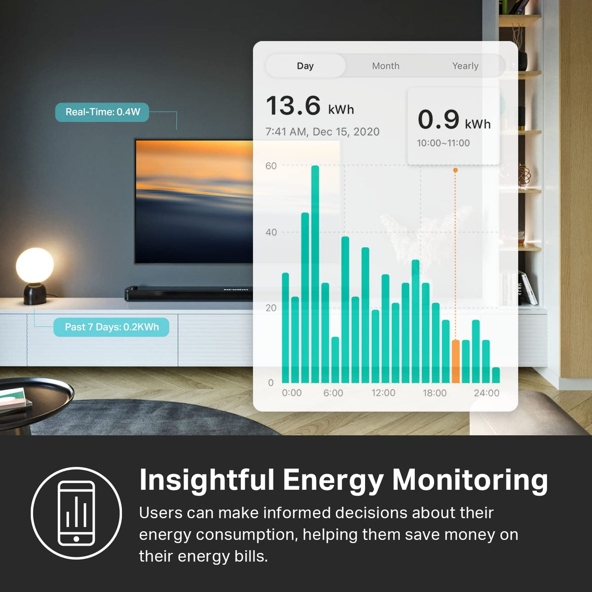 Kasa Matter Smart Plug with Energy Monitoring, KP125M, 2 Pack