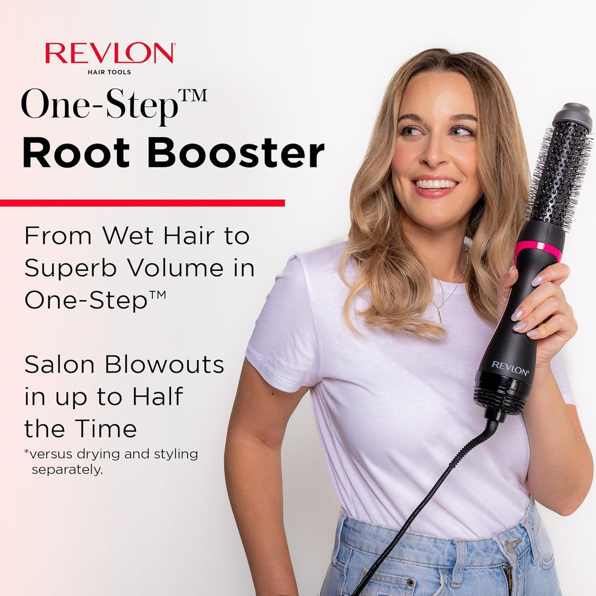 Revlon RVDR5292F One-Step Root Booster, 1.5 inch Round Brush, Black