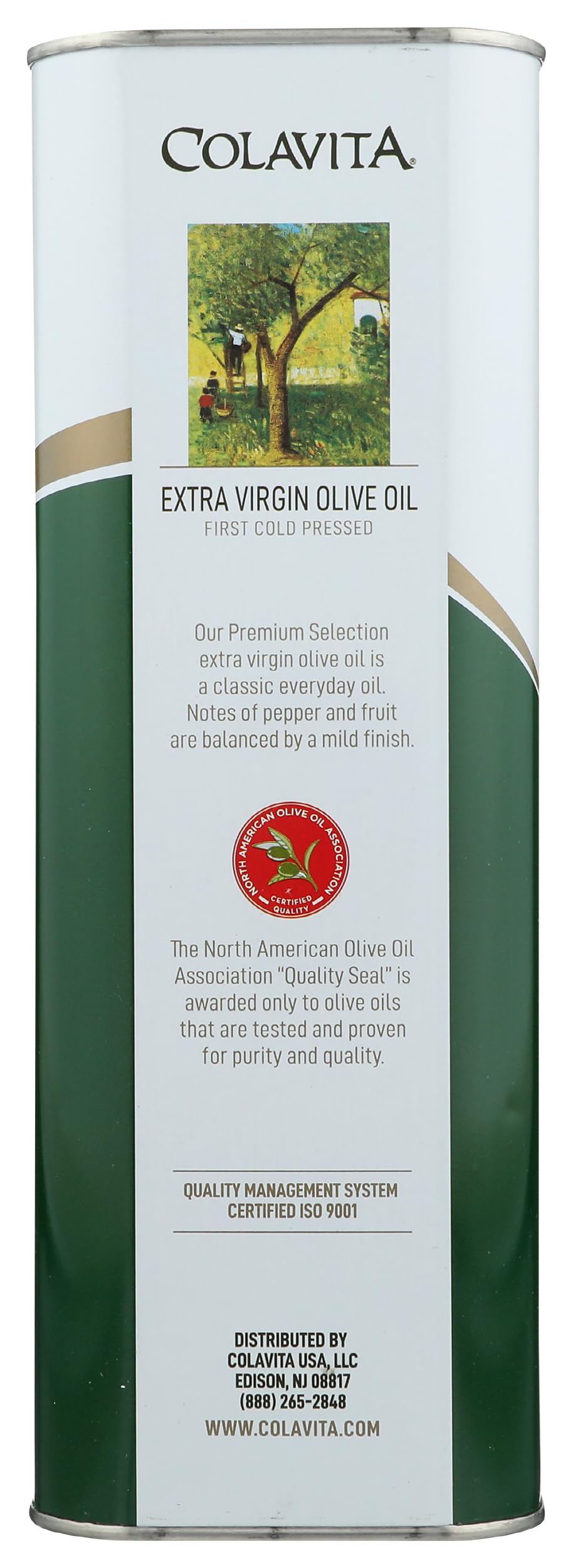 Colavita Premium Selection Extra Virgin Olive Oil, 3L Tin