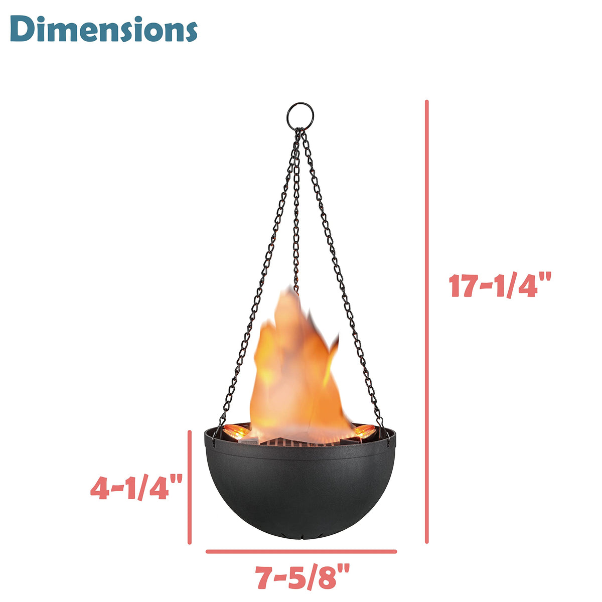 Aspen Creative 61168-02-1 Hanging Fire Flame Light Prop, Black