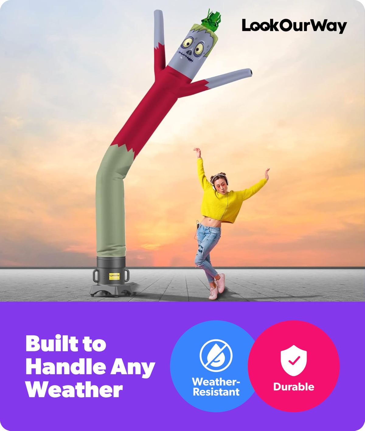 LookOurWay Monster Air Dancers Inflatable Tube Man, 10ft