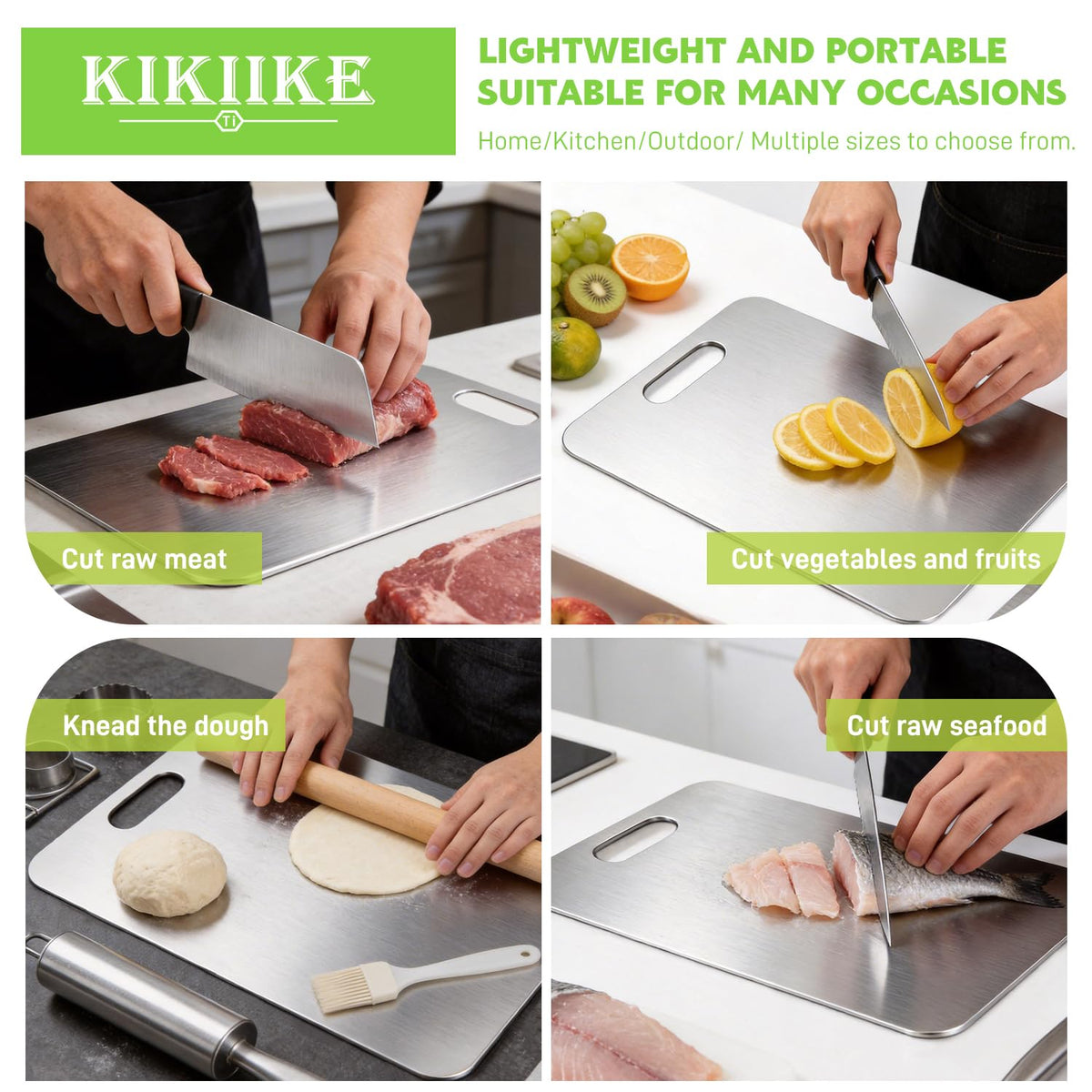 Double-Sided Titanium Cutting Board, 13.3" x 9"