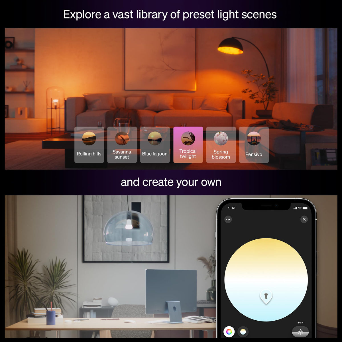 Philips Hue Smart LED A19 Bulb, White and Color, E26, 9.5W, 1 Pack