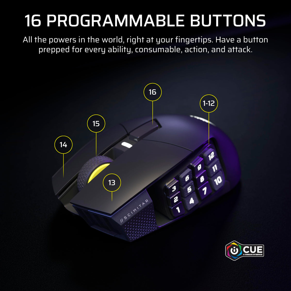 Corsair Scimitar Elite Wireless SE MMO Gaming Mouse, Gunmetal