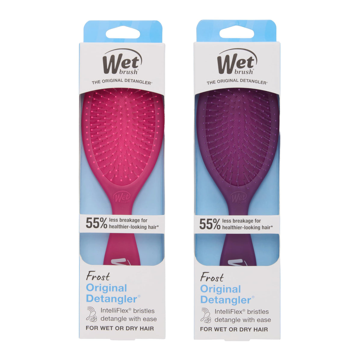 Wet Brush Original Detangler Brush, Pink and Purple, 2-Piece Bundle