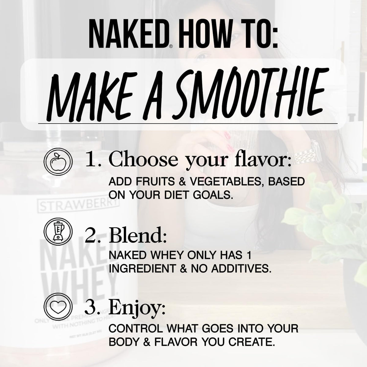 Naked Whey 100% Grass-Fed Unflavoured Whey Protein, 5 lb