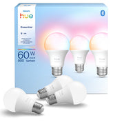 Philips Hue Essential Smart LED A19 Bulb, E26, 8.8W, 3 Pack