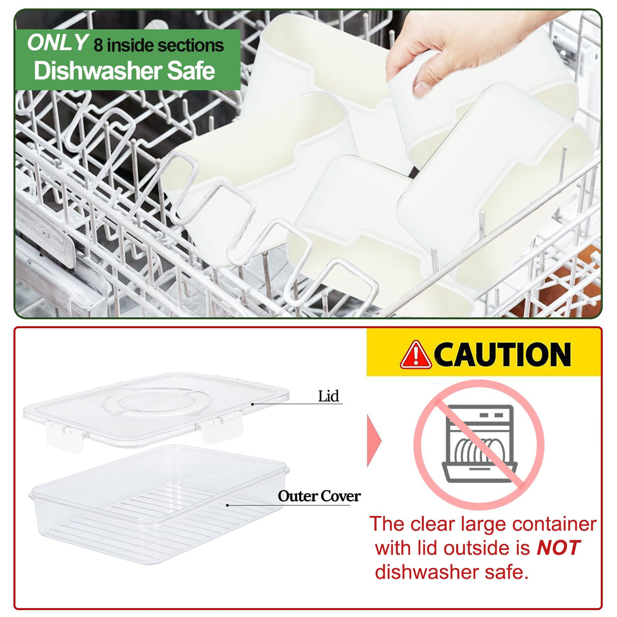Divided Snackle Box Container with Lid & Handle