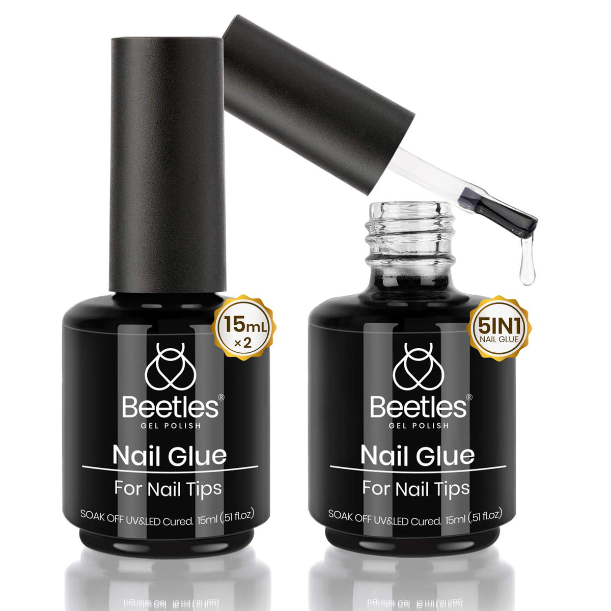 Beetles Gel Polish Nail Glue Kit, 15 ml, 2 Pieces