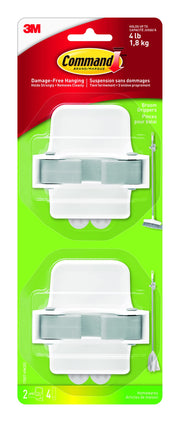 Command Broom and Mop Grippers Wall Hook, 2 Hangers, 4 Strips