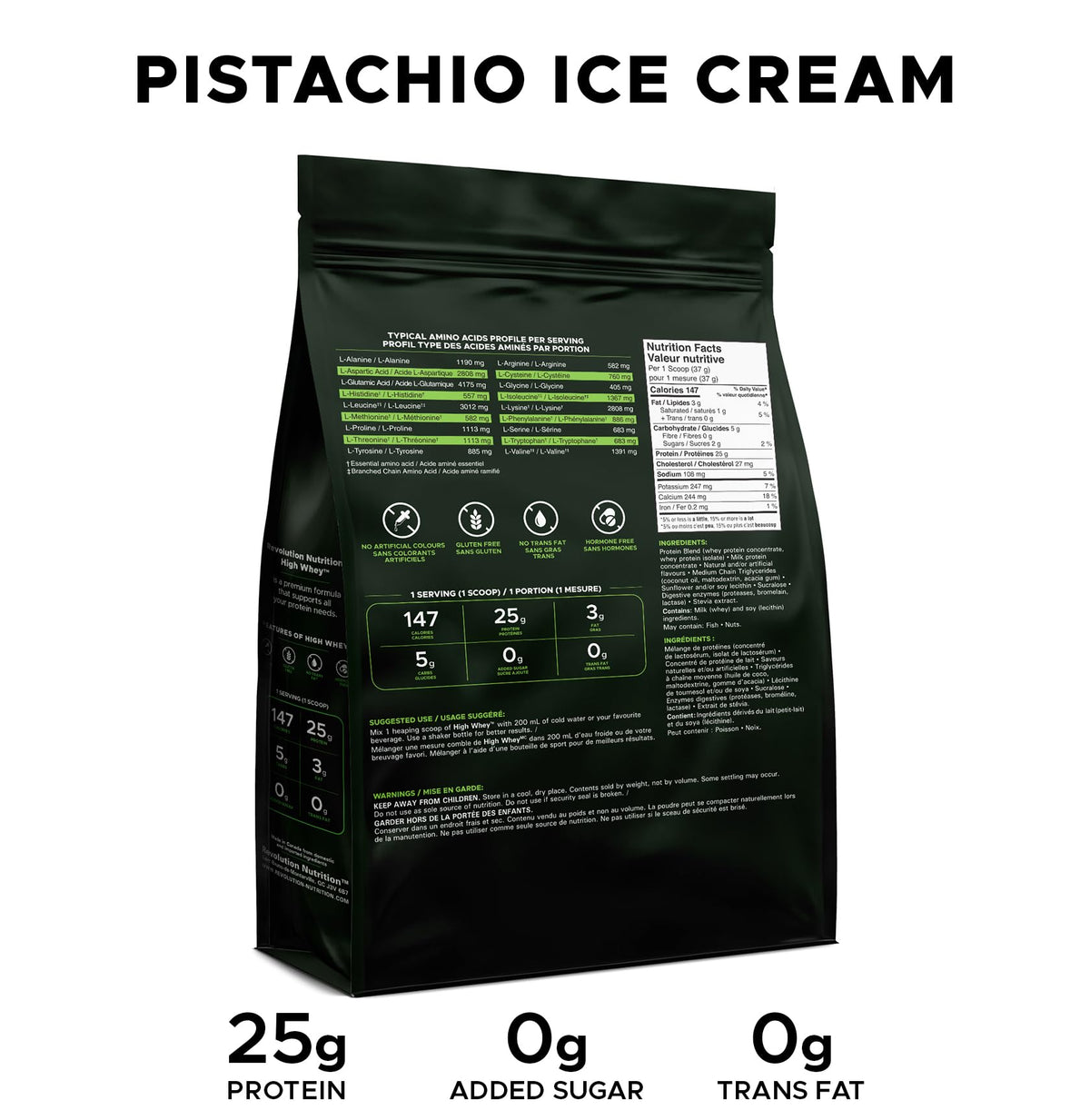 Revolution Nutrition High Whey Protein, Pistachio Ice Cream, 2.7 kg
