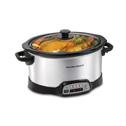Hamilton Beach Programmable Slow Cooker, 6 Quart, Silver, 33463