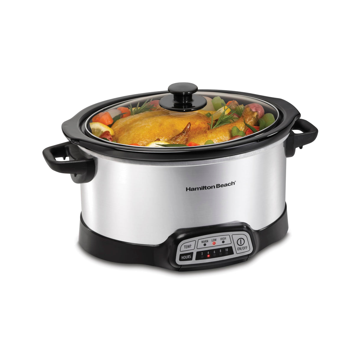 Hamilton Beach Programmable Slow Cooker, 6 Quart, Silver, 33463