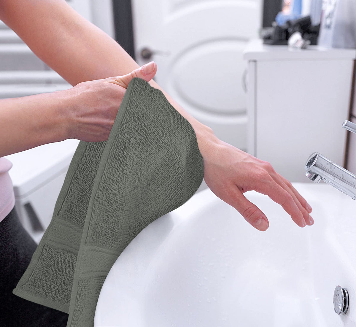 Utopia Towels Premium Hand Towels, 16" x 28", Grey (6 Pack)