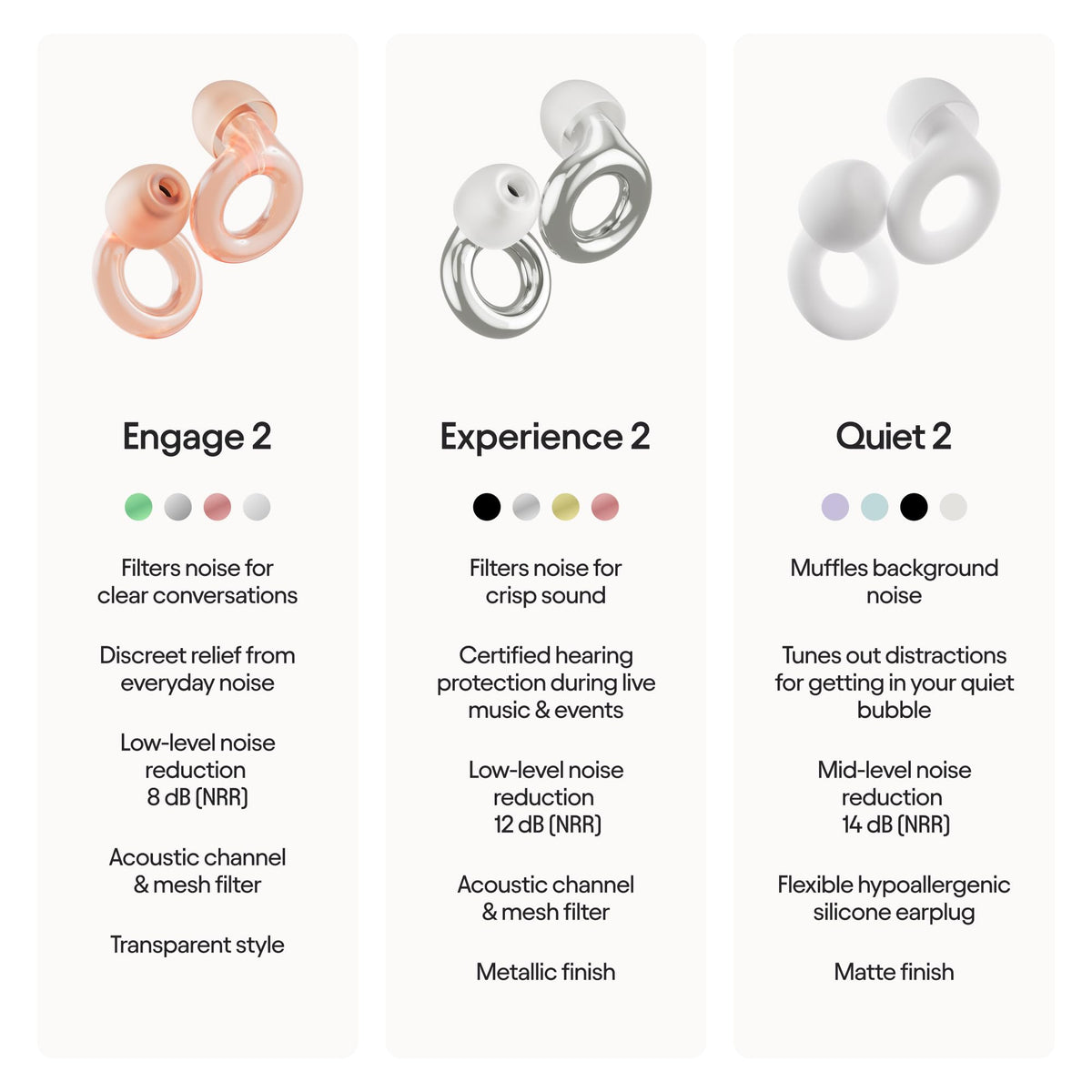 Loop Engage 2 Ear Plugs, 16 dB Noise Reduction