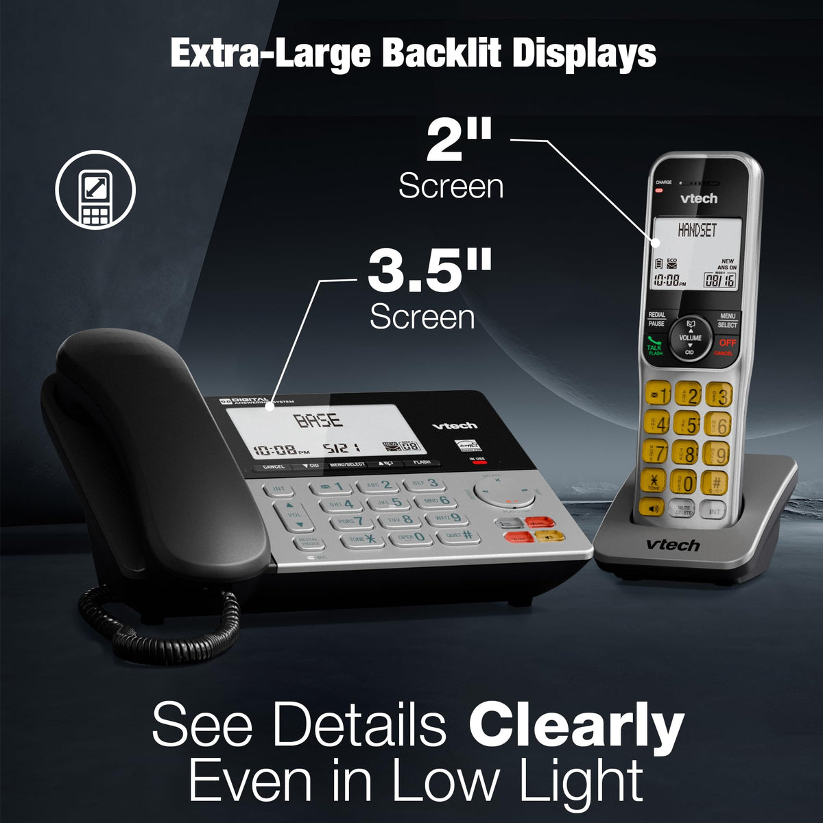 VTech DECT 6.0 1-Handset Cordless Phone, VG208