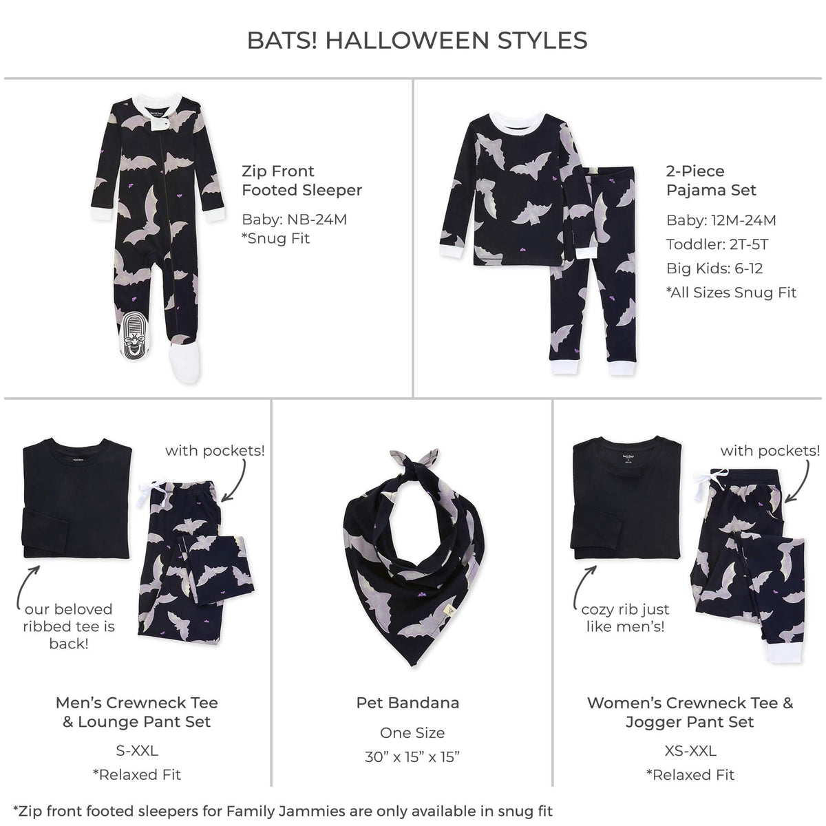 Burt's Bees Baby Matching Organic Cotton Pajamas, Bats, 12 Months
