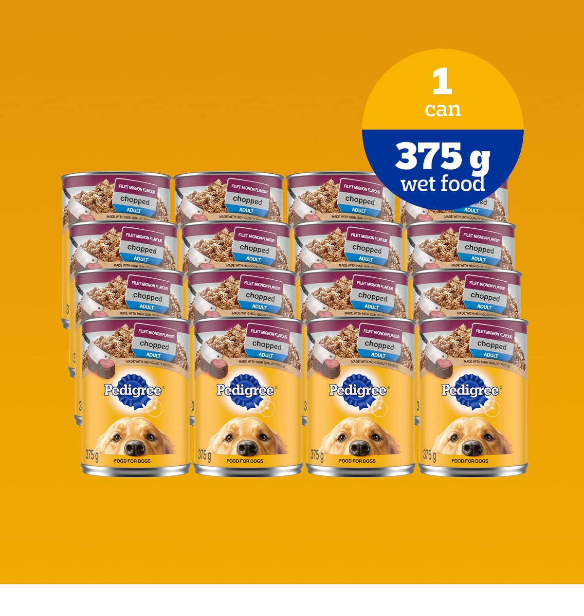 Pedigree Chopped Adult Wet Dog Food, 375g, 12 Pack