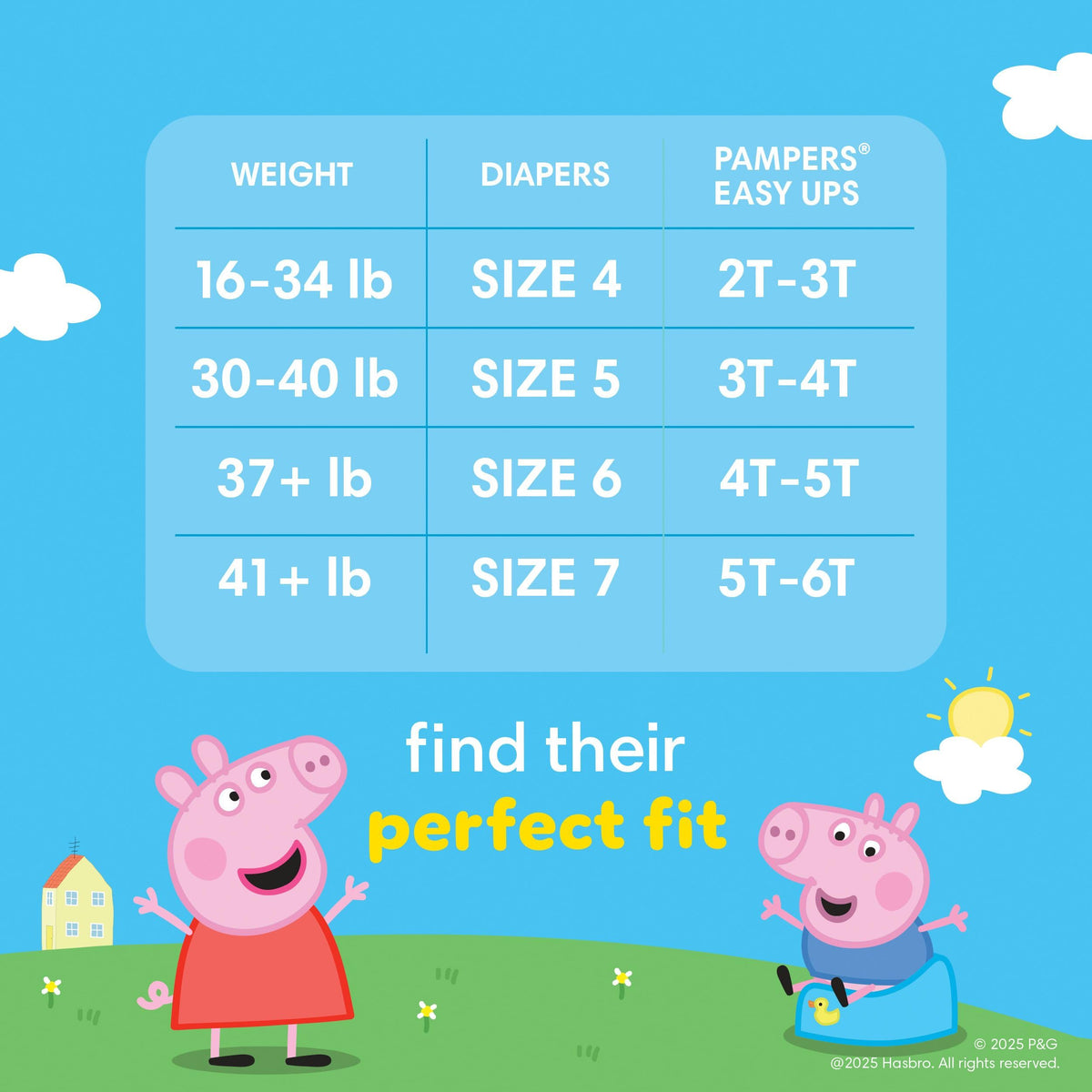 Pampers Easy Ups Training Underwear, Peppa Pig, Size 6, 56 Count