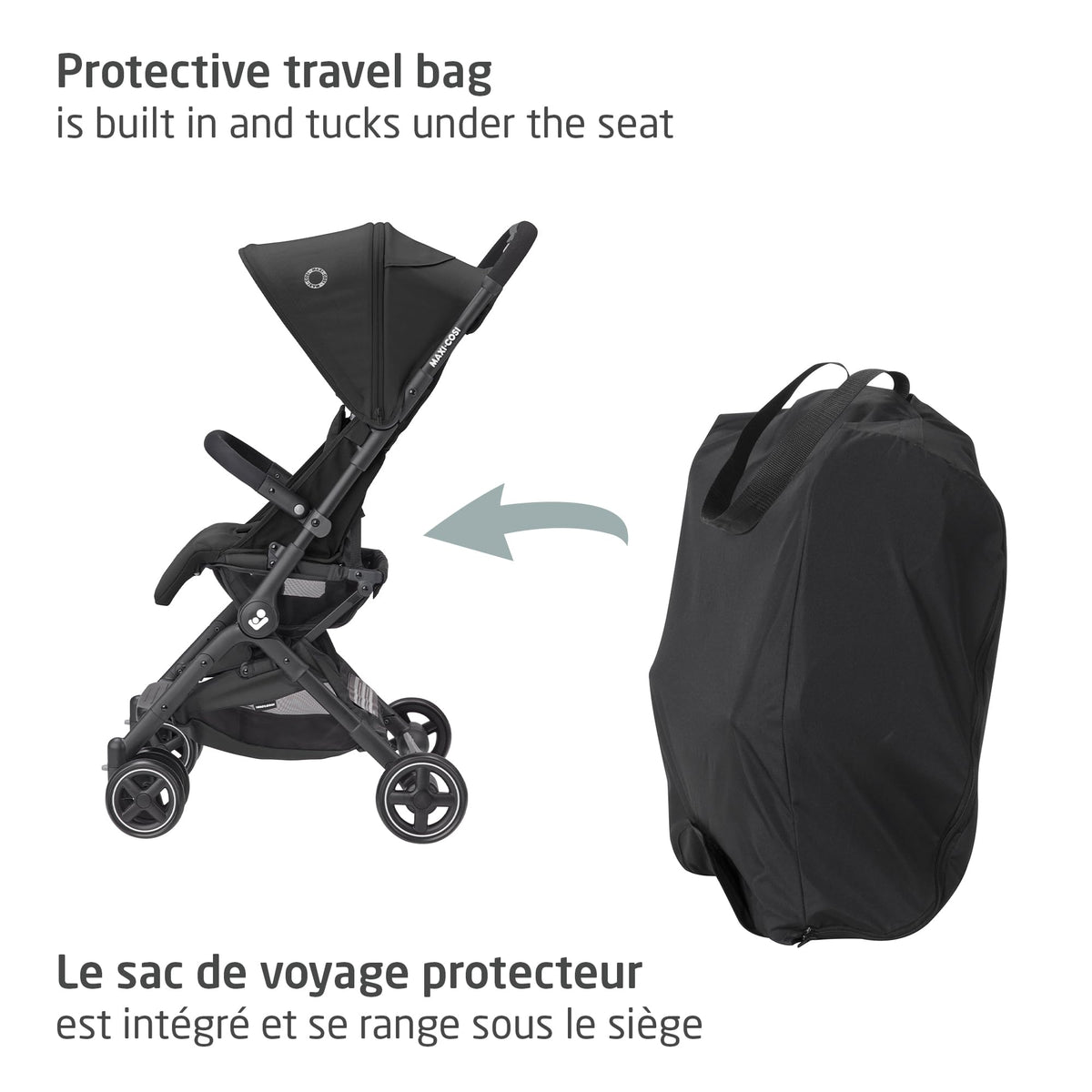 Maxi-Cosi Lara Ultra Compact Stroller, Essential Black