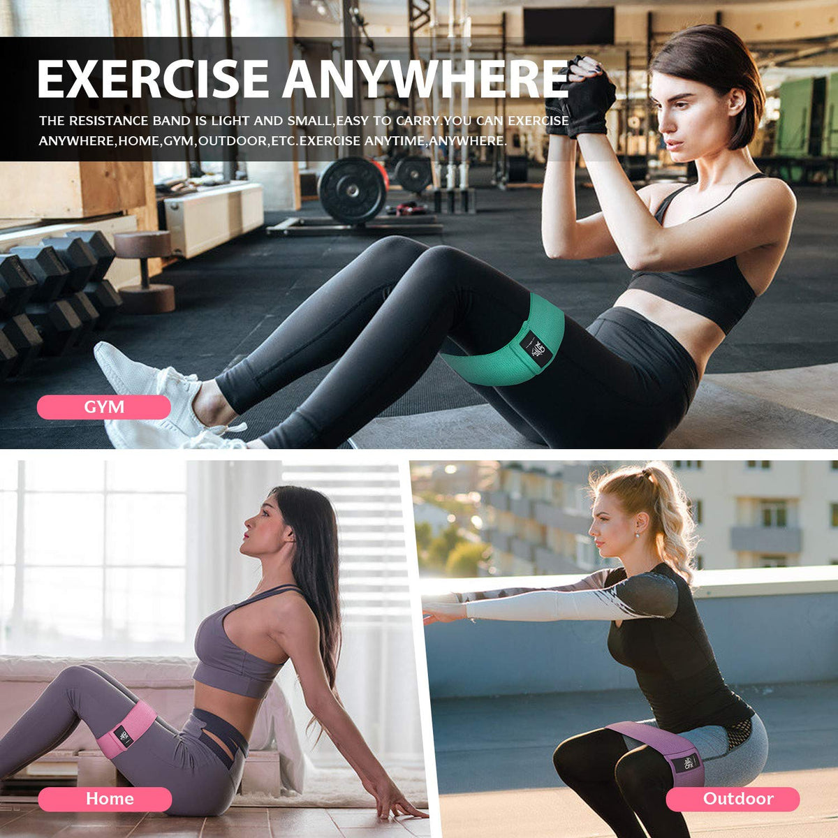 CFX Non-Slip Fabric Resistance Bands (3 Pack)