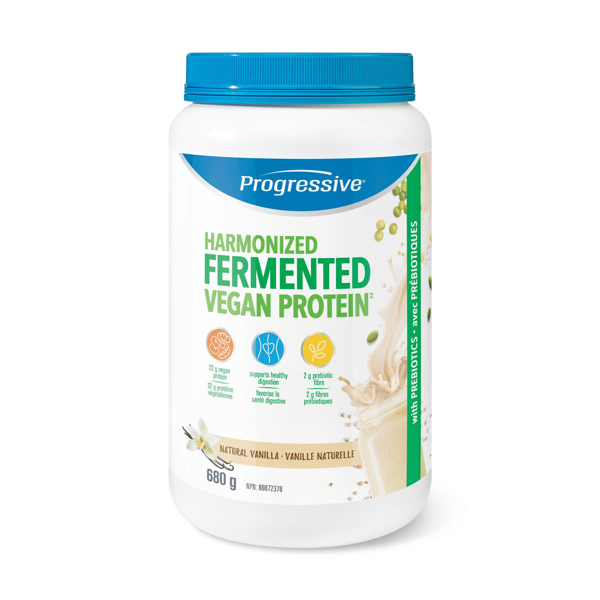 Progressive Harmonized Fermented Vegan Protein Powder, Vanilla, 680 g