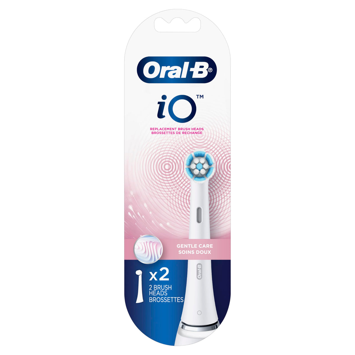 Oral-B iO Gentle Care Replacement Brush Heads, White (2 Count)