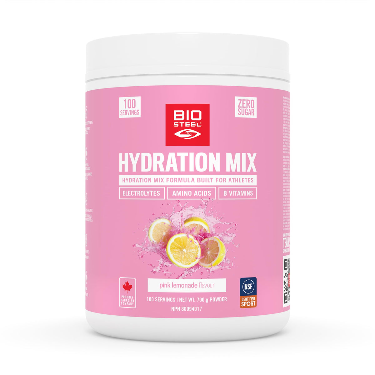 BioSteel Hydration Mix, Pink Lemonade, 100 Servings