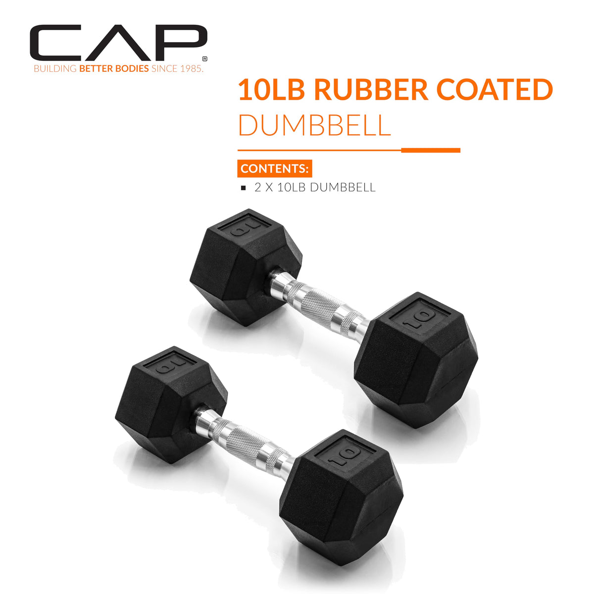 CAP Barbell 10 LB Coated Hex Dumbbell Pair