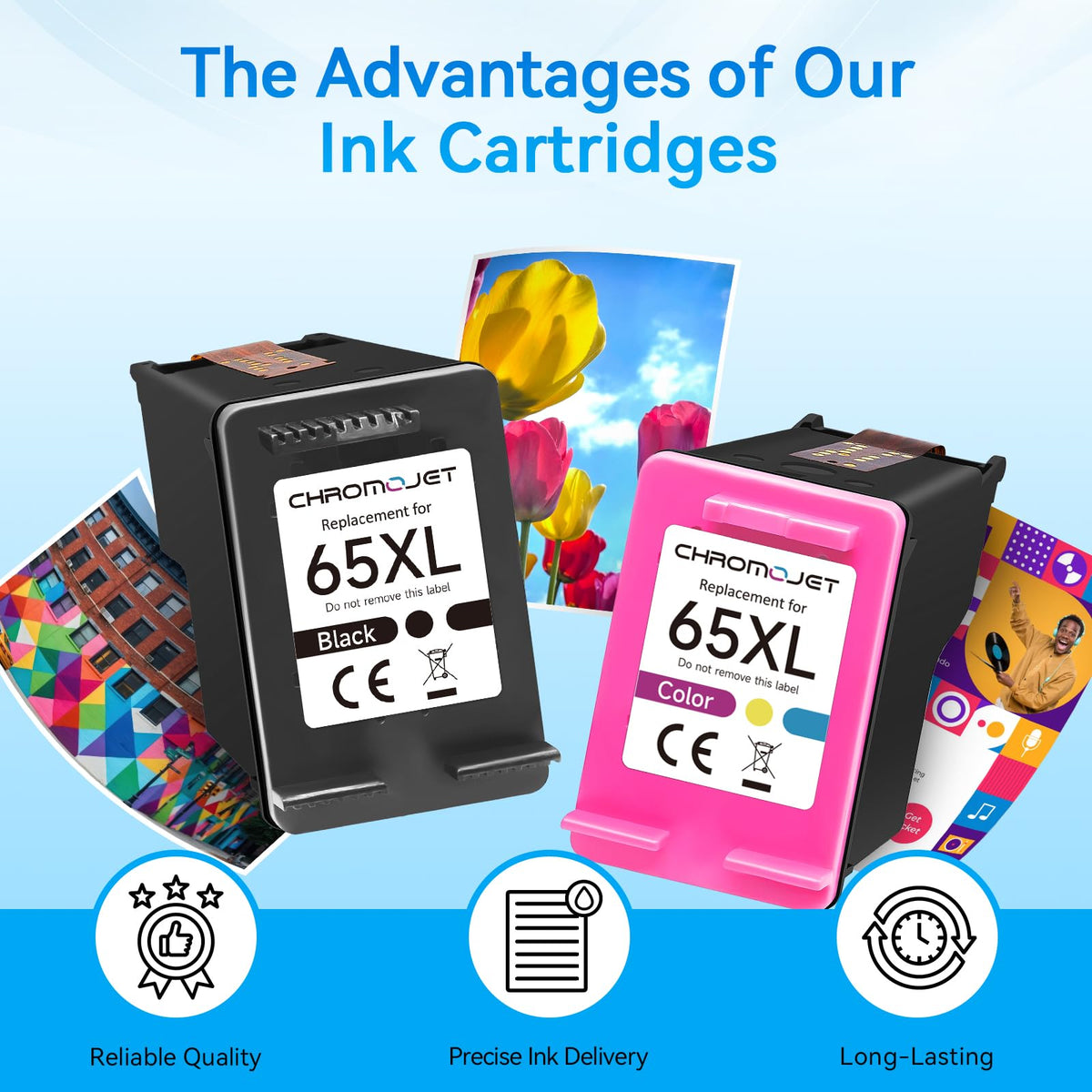 Chromojet 65XL Compatible Ink Cartridges for HP 65 (2 Pack)