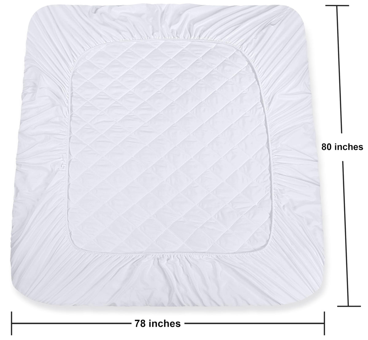 Utopia Bedding Quilted Fitted Mattress Pad, King, White